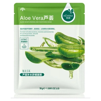 Тканинна маска для обличчя з екстрактом алое вера Hchana Aloe Vera Moisturizing and Smoothing Mask, 30 г