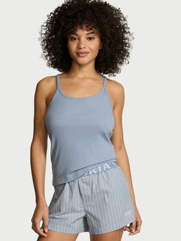 Піжамна майка жіноча бавовняна Victoria's Secret 715485254 XS Блакитна (1159864567)