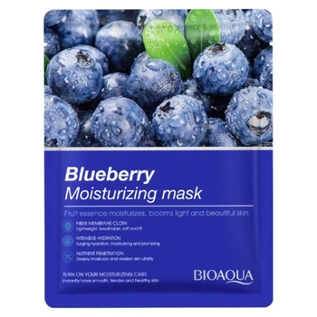Зволожувальна тканинна маска для обличчя з екстрактом чорниці Bioaqua Blueberry Moisturizing Mask, 25 г
