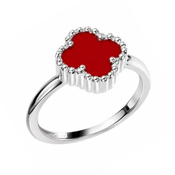 Кольцо серебряное Клевер с керамикой Silver Style 16 р. (111334.80 sku:2300103308309)