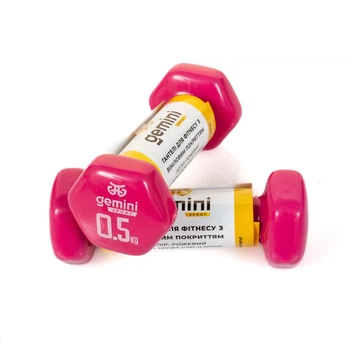 Гантели для фитнеса с виниловым покрытием Gemini Sport GSD-0.5PINK 2 шт, по 0.5 кг, розовые