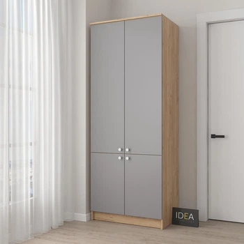 Шафа для одягу IDEA 80см Д-100 Дуб Крафт/Сірий шифер
