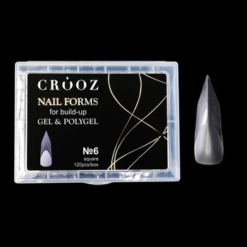 Верхние формы для наращивания ногтей Crooz №06 Edge прозрачные 120 шт