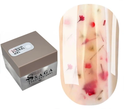 Жидкий гель с сухоцветами SAGA Liquid Floral gel №05 молочный 15 мл
