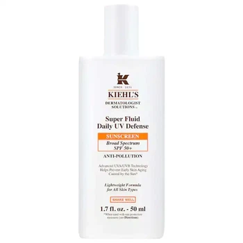 Легкий солнцезащитный крем для лица Kiehl'sSuper Fluid Daily UV Defense Sunscreen Broad Spectrum SPF 50+, 50 мл