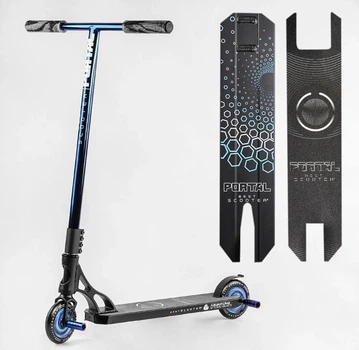 Трюковый самокат Best Scooter Portal PL-71744 с HIC-компрессией, пегами, алюминиевой декой, PU колесами 120 мм, профессиональный stunt самокат для детей и подростков