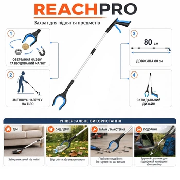 Складной захват для подъема предметов ReachPro, голубой
