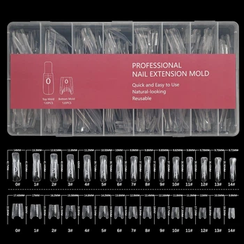Двойные верхние формы для наращивания ногтей Francheska Sandwich Dual Nail Form 240 шт (Квадрат 3)