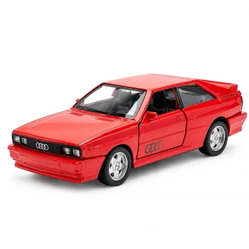 Металлическая высокодетализированная модель автомобиля Audi Quattro 1980, 1 : 36, коллекционная машинка, сувенирная машинка, красная