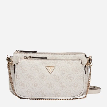 Сумка кросбоді через плече жіноча Guess Noelle Ii Dbl Pouch Crossbody HWBG96-72710-BNN Bone Logo (198659053215)