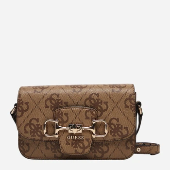 Сумка крос-боді через плече жіноча Guess Janie Logo Cnvrtbl Xbody Flap HWOS99-24210-LTL Latte Logo (198659053611)