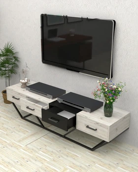 Тумба под телевизор в стиле лофт EcoLoft Вестар DSP-1473-2 Дуб Кортона