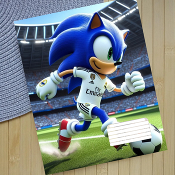 Зошит Сонек Sonic на скобі 12 аркушів коса лінія (36037)