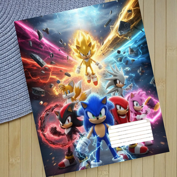 Тетрадь Соник Sonic в клетку 18 листов (29579)