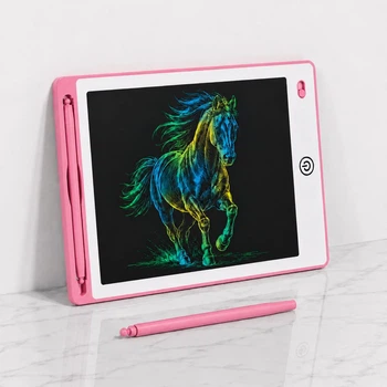 LCD планшет для малювання 8.5 дюйма мультихромний із стілусом для дітей та нотаток рожевий