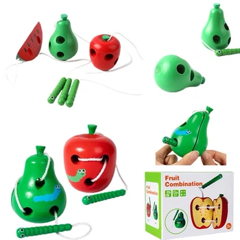 Деревянная игрушка-шнуровка для развития рук и логики