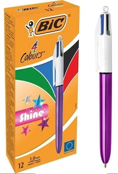 Набір кулькових ручок BIC 4 Colours Shine 4 кольори 1 мм 12 шт (3086123502918)