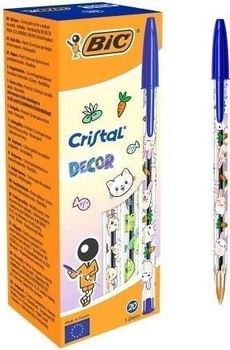 Набір кулькових ручок BIC Cristal Decor Kawaii Блакитний 1 мм 20 шт (3086124141215)