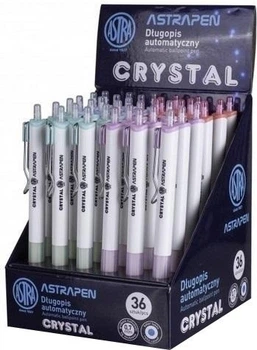 Набір кулькових ручок Astra Crystal, 0.7 мм Білий 36 шт (5901137157955)