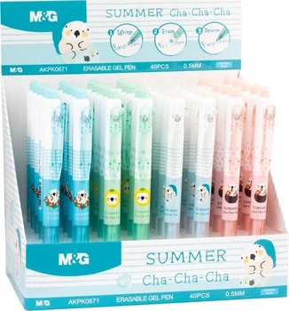 Набір стираючих ручок M&G Summer Cha Cha Cha 0.5 мм 40 шт (6942109520499)