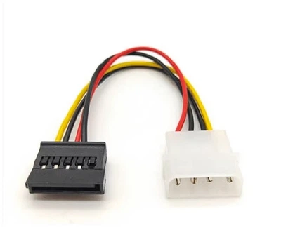 Адаптер питания Molex 4-pin → SATA 15-pin для SSD и HDD, переходник модернизации блока питания ПК (00217)