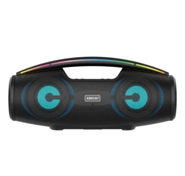 Портативна музична колонка Bluetooth з мікрофоном B100 20Вт 80дБ USB AUX TF карта FM-приймач LED підсвітка чорна