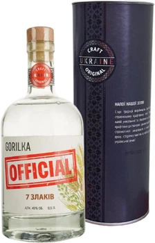 Дистилят Gorilka Official преміальний 7 Злаків 0.5 л 45% у подарунковій упаковці (4820269299474)