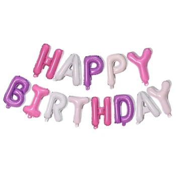 Повітряні кульки Happy Birthday набір для свята — фольговані різнокольорові 4
