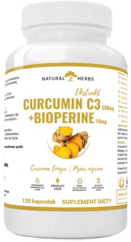 Комплекс Alto Pharma Natural Herbs Curcumin C3 500 мг + Bioperine 10 мг 120 капсул (5903661237349)