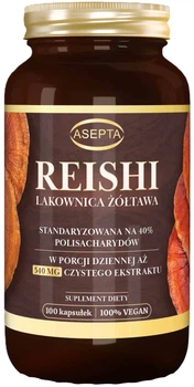 Ekstrakt z owocników lakownicy żółtawej ASEPTA Reishi 540 mg 100 kapsułek (5904734577911)