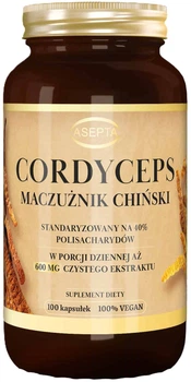 Ekstrakt z owocników maczużnika chińskiego ASEPTA Cordyceps 600 mg 100 kapsułek (5904734577928)