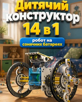 Дитячий конструктор Solar Robot Animals 14 в 1 — робот на сонячних батареях, навчальний