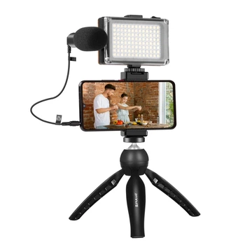 Штатив Puluz PKT3132B с LED лампой и микрофоном (PKT3132B)