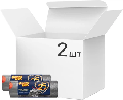 Пакети для сміття Фрекен БОК LD Flexy з затяжкою 51x53 см 35 л x 10 шт 2 упаковки Графітові (16401880)