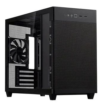 Корпус ASUS Prime AP201 Tempered Glass, без БЖ, 2xUSB3.2, 1xUSB Type-C, боковая панель из закаленного стекла, mATX, черный 90DC00G0-B39010