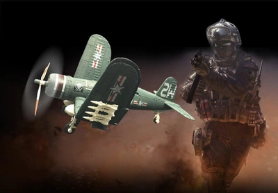 4D собранный американский Пиратский истребитель F4U времен Второй мировой войны , модель 1/48, №1.