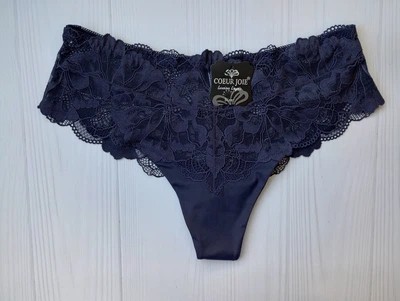 Трусики бразилиана Coeur Joie кружевные графитовый XXL 50/52 2227