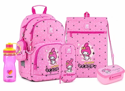 Шкільний набір Kite Education My Melody (рюкзак, пенал, сумка, ланчбокс, пляшка) 130 – 145 см