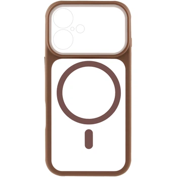 Чехол GETMAN Moon Clear для Apple Айфон 17 , прозрачный TPU, MagSafe, защита камеры Brown