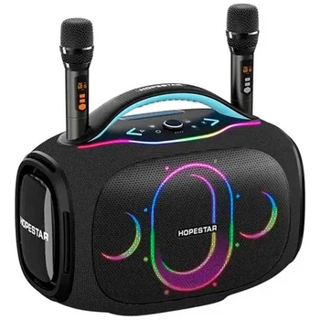 Колонка Bluetooth HOPESTAR PARTY BOX ULTRA BT5.4/550W RGB підсвітка Акустична система для вечірок на 2 мікрофони караоке Чорний