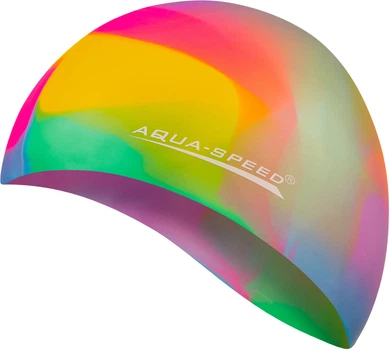 Шапочка для плавания AQUA SPEED Bunt, силиконовая, разноцветная, универсальный размер OSFM (113-54)