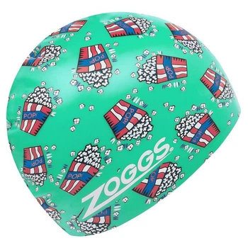 Шапочка для плавания Zoggs Printed, взрослая, силиконовая, зеленая, универсальный размер OSFM (465048.PPCRGN)