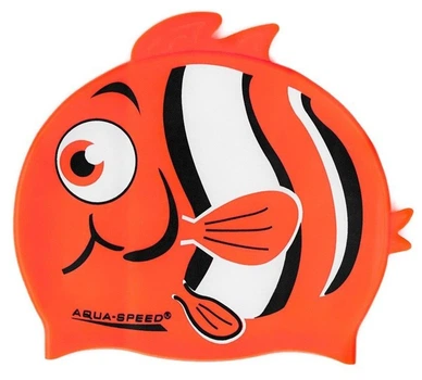 Шапочка для плавания AQUA SPEED ZOO Nemo, детская, силиконовая, оранжевая, универсальный размер OSFM (115-75-nemo)