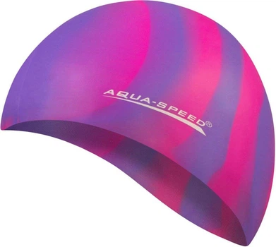 Шапочка для плавания AQUA SPEED Bunt, силиконовая, разноцветная, универсальный размер OSFM (113-62)
