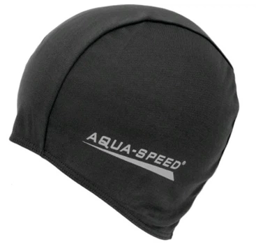 Шапочка для плавания AQUA SPEED взрослая, полиуретановая, черная, универсальный размер OSFM (091-07)