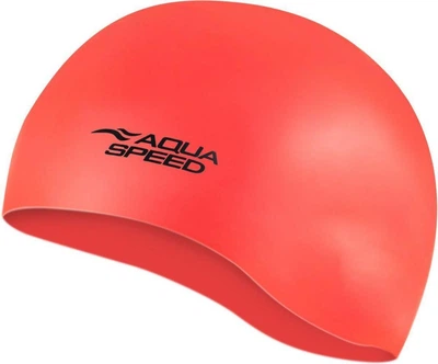Шапочка для плавания AQUA SPEED Mono, силиконовая, красная, универсальный размер OSFM (111-32)