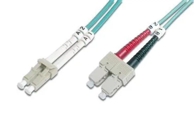 Патч-корд волоконно-оптический DIGITUS LC/UPC-SC/UPC, 50/125, MM, OM3, дуплекс, 10м
