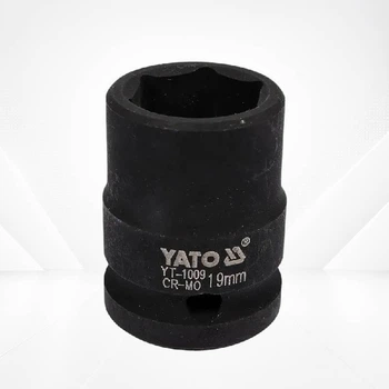 Ударна головка для гайковерта 19 мм квадрат 1/2" YATO YT-1009 з CrMo SCM-440, довжина 39 мм