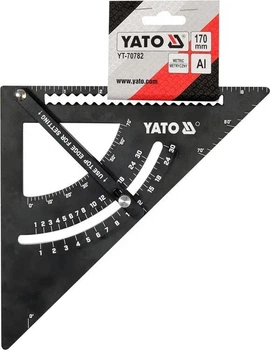Уголок алюминиевый измерительный YATO YT-70782 с подвижным транспортиром 175×175×275 мм