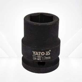 Ударная шестигранная головка 17 мм квадрат 1/2" YATO YT-1007 для гайковерта, длина 39 мм